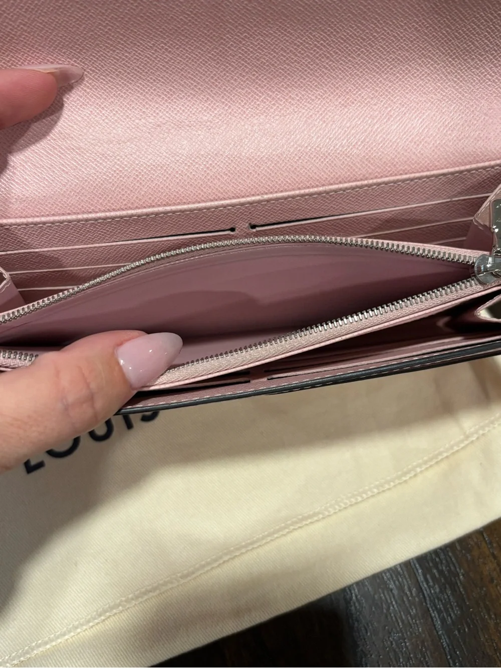 Louis Vuitton Pink Epi Leather Envelope Wallet